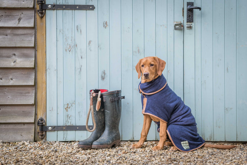 Ruff & Tumble Navy Drying Coat - woofers & barkers