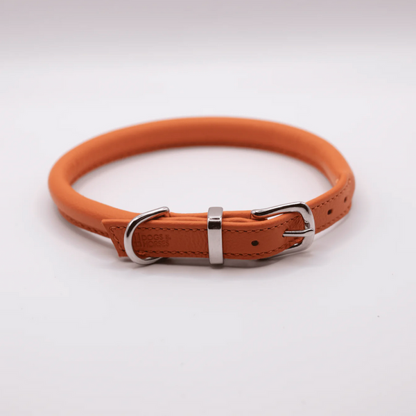 D&H Rolled Leather Lead Orange/Silver