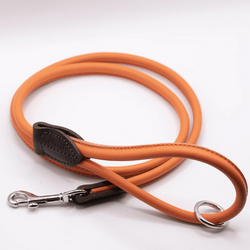 D&H Rolled Leather Lead Orange/Silver