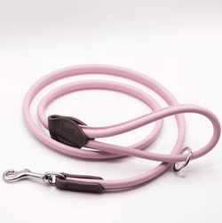 D & H Rolled Leather Lead Pink/Silver
