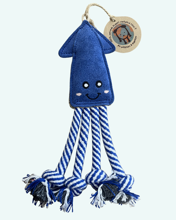 Woofers & Barkers Sally Squid Eco Dog Toy