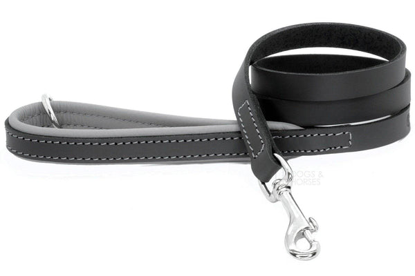 Dogs and Horses Leather Hound Collar Charcoal/Grey - woofers & barkers