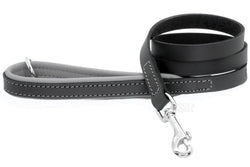 D&H Leather Padded Lead - Charcoal/Grey