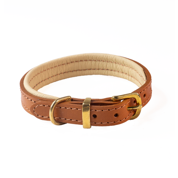 D&H Leather Padded Lead - Tan/Cream