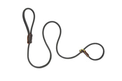 Dogs and Horses Rolled Leather Slip Lead Brown - woofers & barkers
