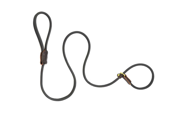 Dogs and Horses Rolled Leather Slip Lead Brown - woofers & barkers