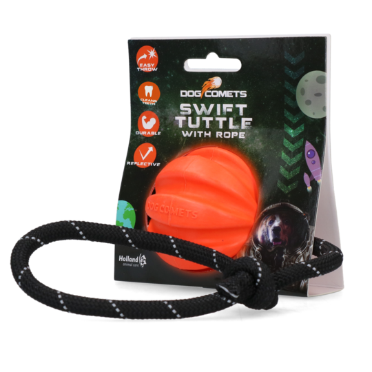 Dog Comet Swift Tuttle ball with rope