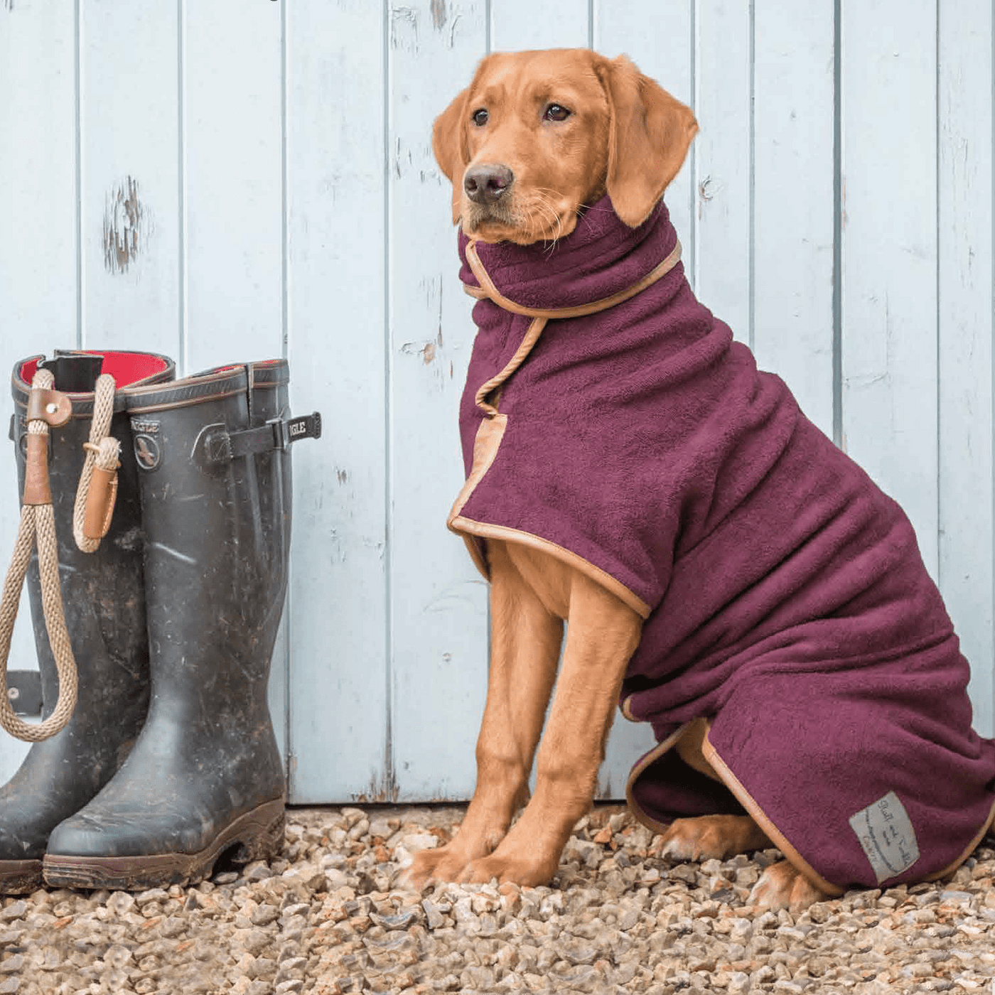 Ruff Tumble Burgundy Drying Coat woofers barkers