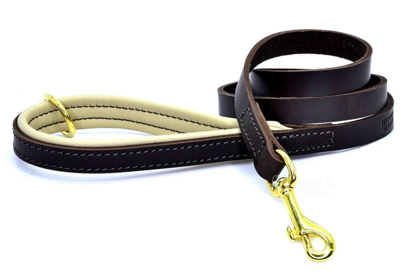 D&H Leather Padded Collar - Brown/Cream