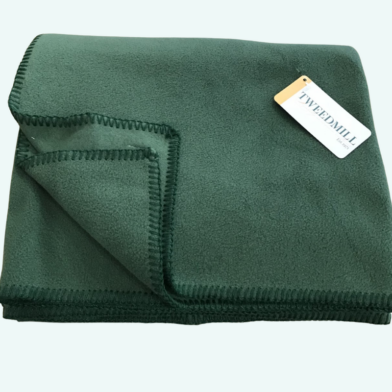 Large Fleece Throw - Forest Green