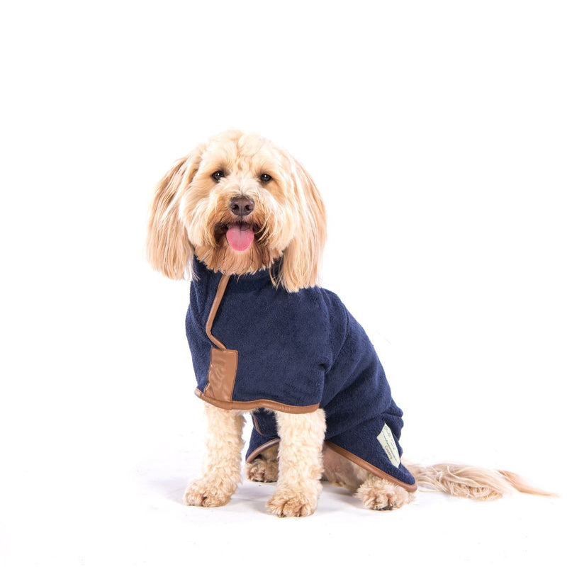 Ruff & Tumble Navy Drying Coat - woofers & barkers