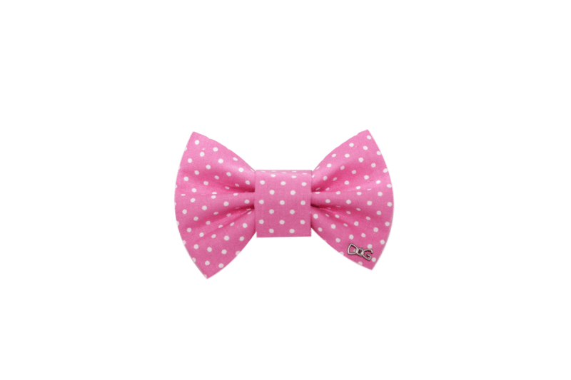 FD Bow Tie- Classic Pink & White Dots - woofers & barkers