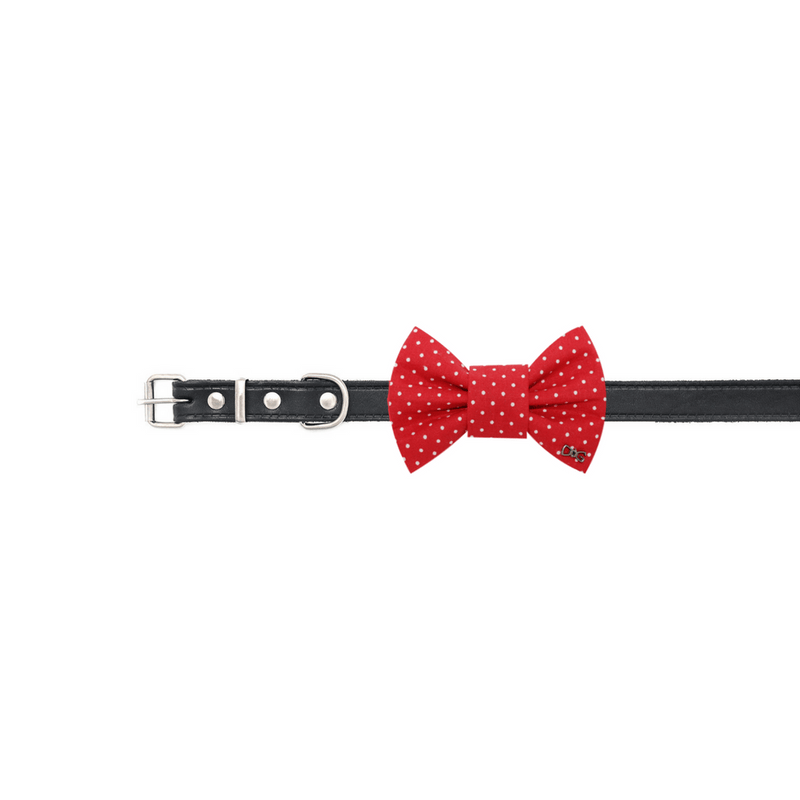 Funky Dog Bow Tie - Classic Red & White Dots - woofers & barkers