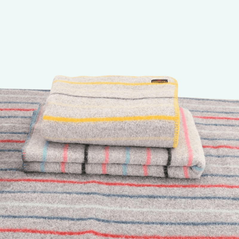 Recycled Random Stripe Dog Blanket - 100x140cms - woofers & barkers