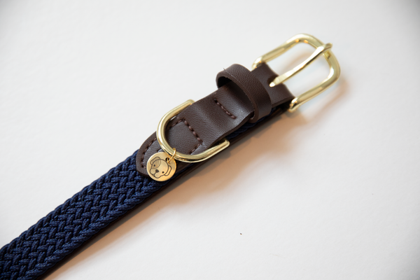 Kentucky Dog Collar - Plaited Navy