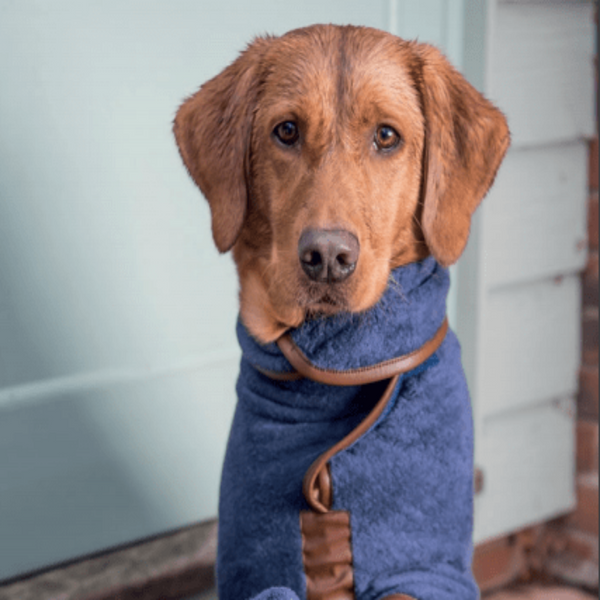 Ruff & Tumble Navy Drying Coat - woofers & barkers