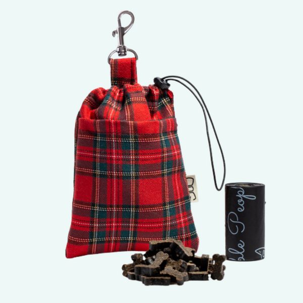 Dog Treat Bag/Poo Bag Holder -  Tartan