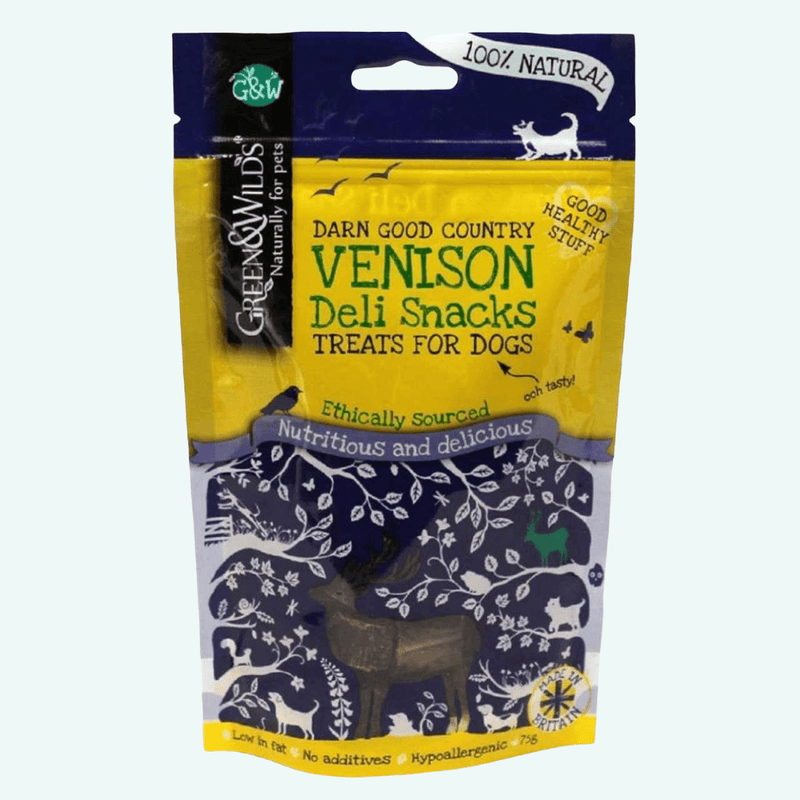 Green and Wilds Venison Deli Snacks 75g - woofers & barkers