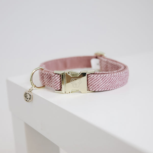 Kentucky Dog Collar - Wool Pink