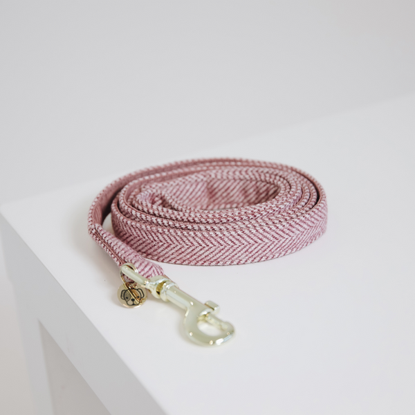 Kentucky Dog Lead - Wool Pink